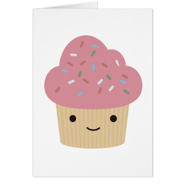 Cartão cupcake bonito (Frente)