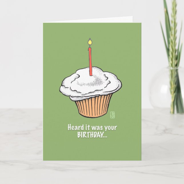 Cartão Cupcake com Vela Seu Aniversário (Frente)
