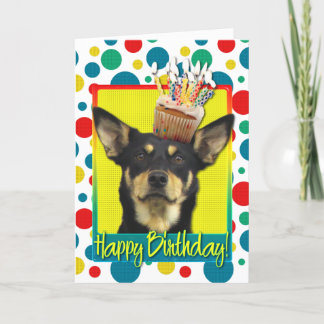 Cartão Cupcake de aniversário - australiano Kelpie - Jude