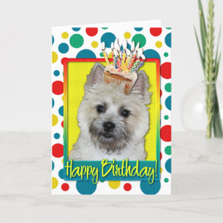 Cartão Cupcake de aniversário - Cairn Terrier - Urso de p