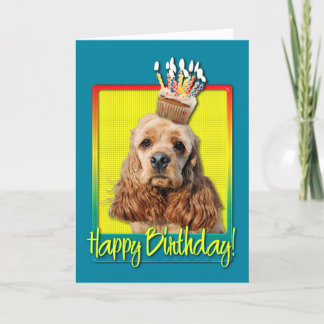 Cartão Cupcake de aniversário - Cocker Spaniel