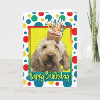 Cartão Cupcake de aniversário - GoldenDoodle