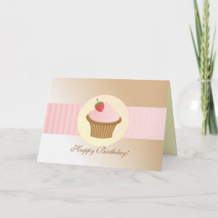 Cartão Cupcake de Aniversário na moda