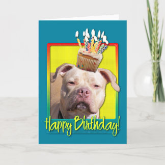 Cartão Cupcake de aniversário - Pitbull - Jersey Girl