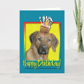 Cartão Cupcake de aniversário - Ridgeback rodesiano