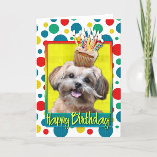 Cartão Cupcake de aniversário - ShihPoo - Maggie