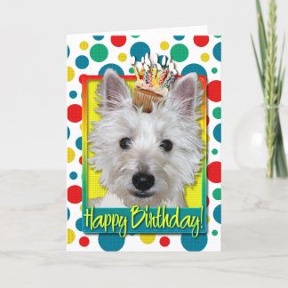 Cartão Cupcake de aniversário - Westie - Tanque
