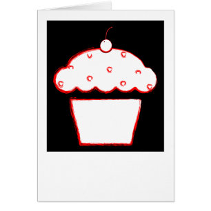 Cartão cupcake de cereja