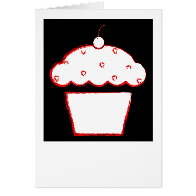 Cartão cupcake de cereja (Frente)