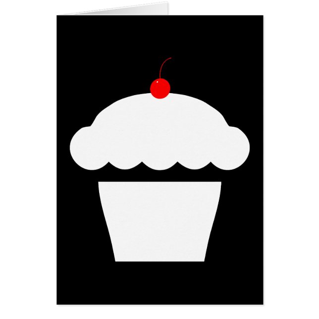 Cartão cupcake de cereja (Frente)