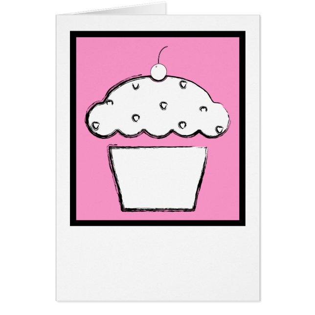 Cartão cupcake de cereja (Frente)
