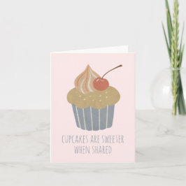Cartão Cupcake de Cereja Pastel Personalizável