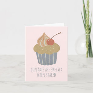 Cartão Cupcake de Cereja Pastel Personalizável