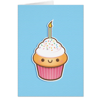 Cartão Cupcake de Kawaii