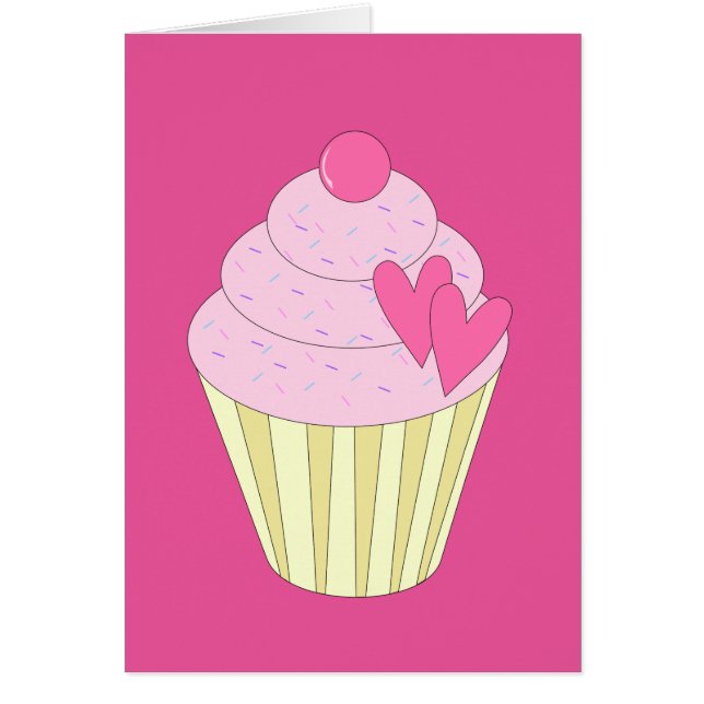 Cartão cupcake decorado ilusima (Frente)