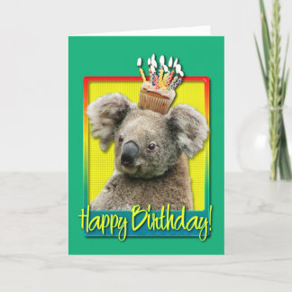 Cartão Cupcake do aniversário - Koala