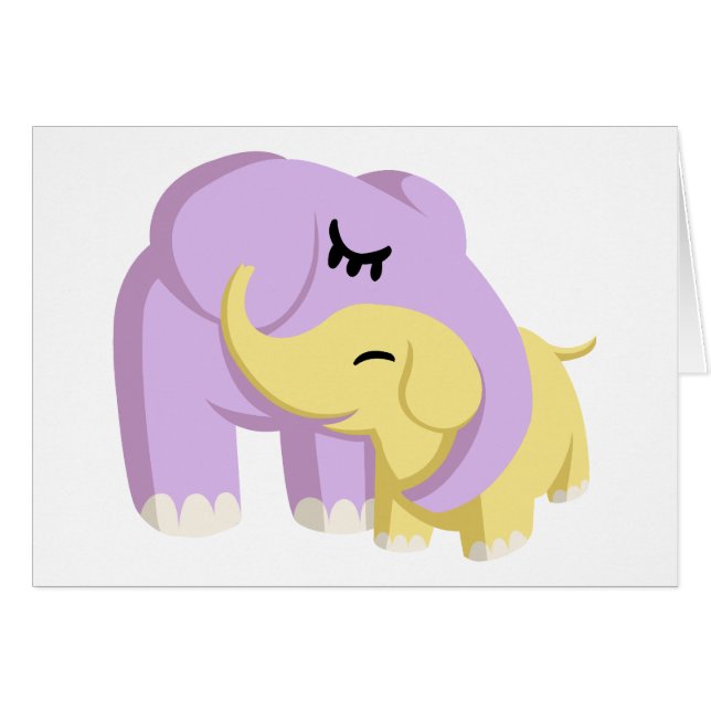 Cartão Cupcake e manteigas os elefantes (Frente Horizontal)