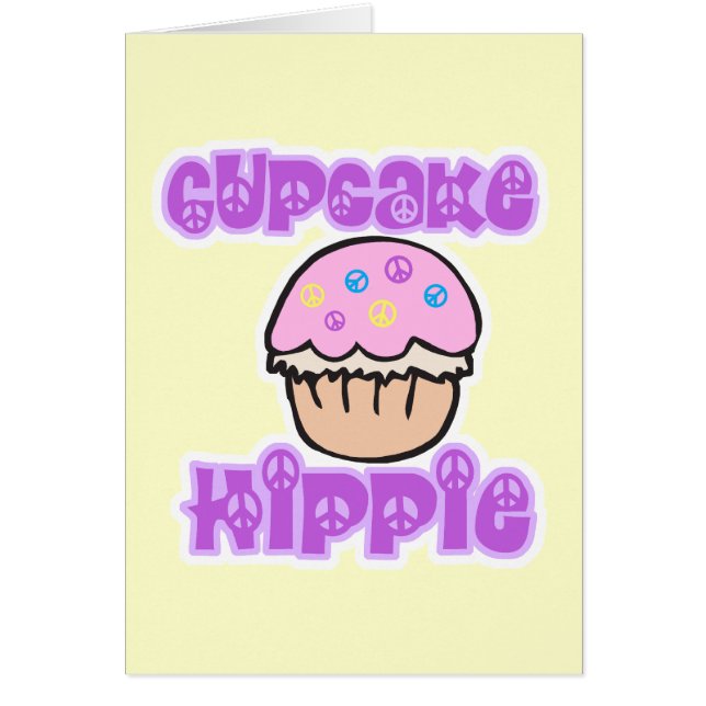Cartão Cupcake Hippie (Frente)