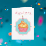 Cartão Cupcake Personalized Birthday Card<br><div class="desc">Let that special someone know just how sweet she is with this charming cupcake card. Personalize with a name or birthday number (Sweet 16,  21st,  13th... ). Message is fully customizable to say exactly what you want!</div>