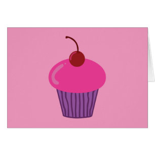 Cartão Cupcake rosa