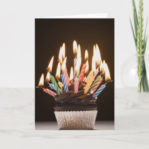 Cartão Cupcake with birthday candles