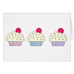 Cartão Cupcakes da baunilha