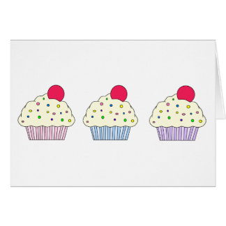 Cartão Cupcakes da baunilha
