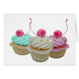 Cartão Cupcakes da cereja