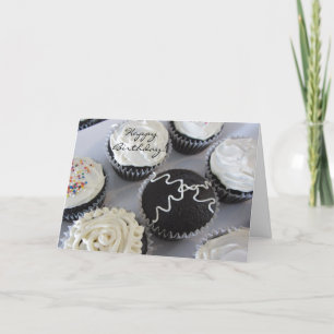 Cartão Cupcakes de Aniversário Elegantes