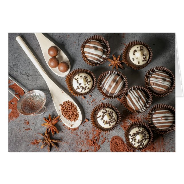 Cartão Cupcakes de chocolate (Frente Horizontal)