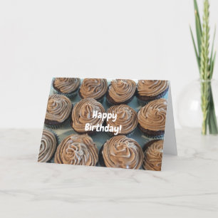 Cartão Cupcakes de Chocolate para o seu Aniversário