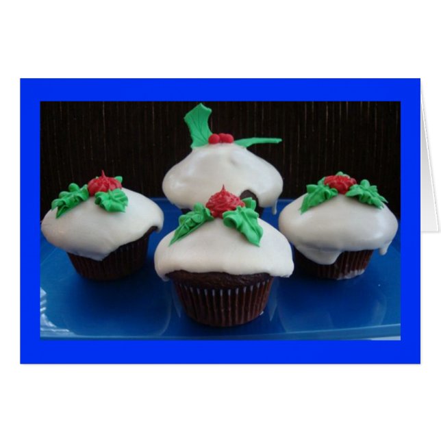 Cartão Cupcakes de Natal (Frente Horizontal)
