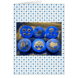 Cartão Cupcakes Elétricas Blue Baby Boy
