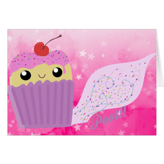 Cartão Cupcakes Fart Sprinkles (Frente Horizontal)