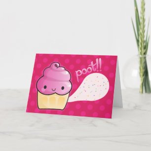 Cartão Cupcakes Fart Sprinkles rosa