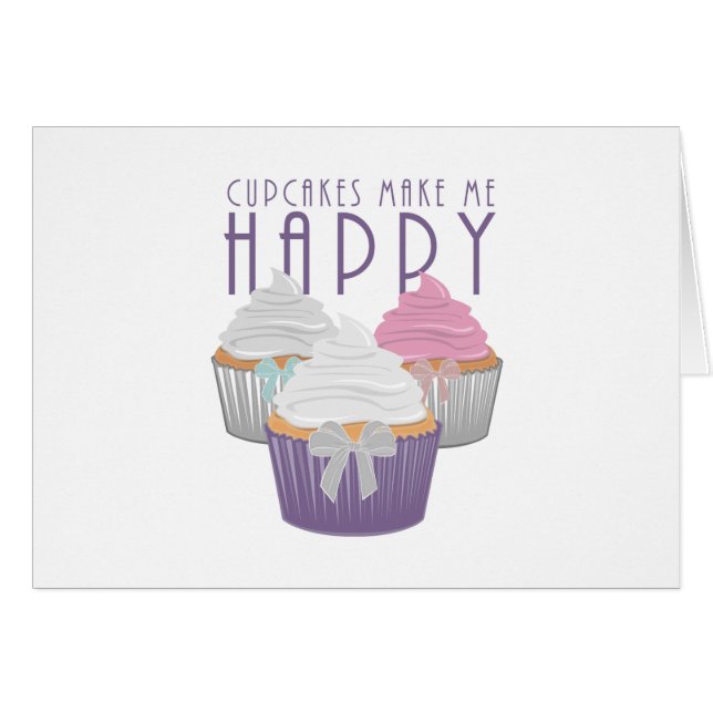 Cartão Cupcakes Make Me Happy (Frente Horizontal)