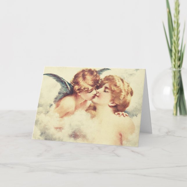 Cartão Cupid and Psyche Kiss (Frente)