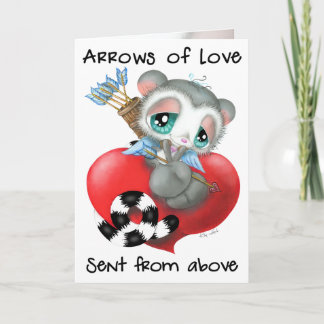 Cartão Cupid Lemur with Arrows of Love – Sweet Romantic