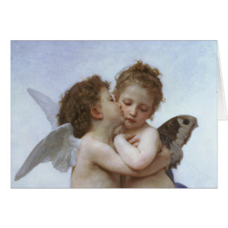 Cartão Cupido e Psyche como Bebês