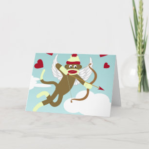 Cartão Cupido Macaco de Meia
