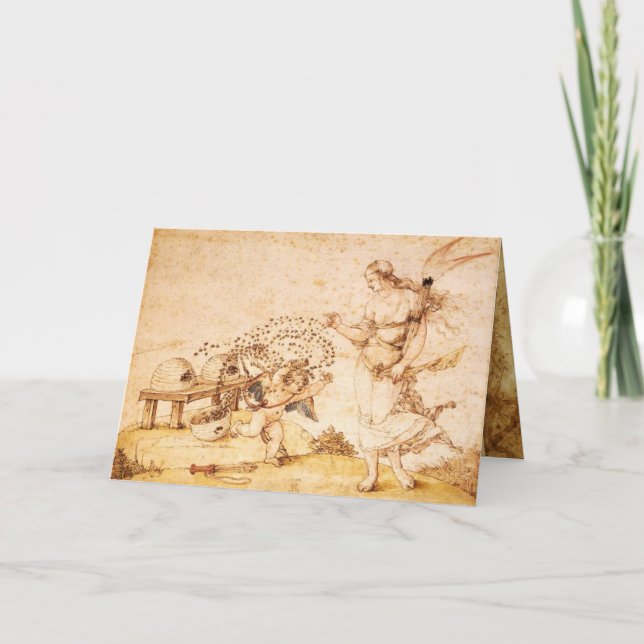 Cartão Cupido o ladrão de mel (Frente)