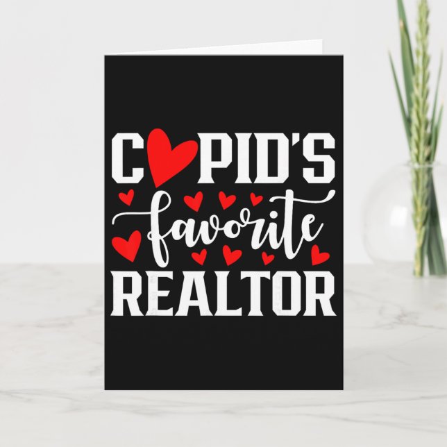 Cartão Cupid's Favorite Realtor Cute Heart Valentine's Da (Frente)