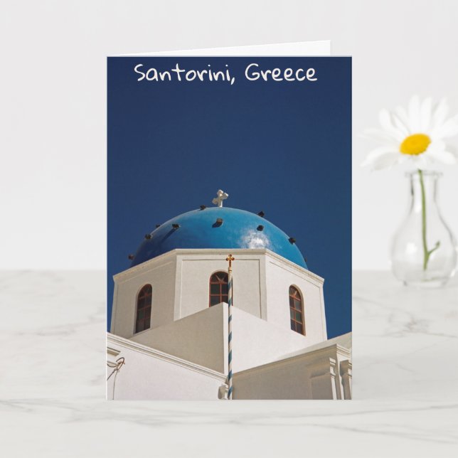 Cartão Cúpula azul, Santorini, Grécia (Planta pequena)