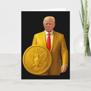Cartão Cúpula Dourada Trump Grande Mapa Americano Patriót