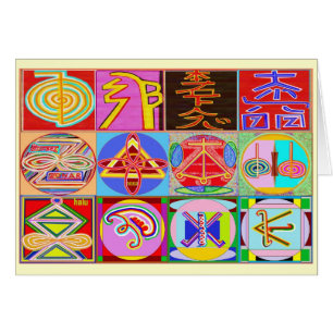 Cartão Cura do feliz aniversario n Reiki