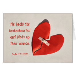 Cartão Curador de Artes Quebradas Salm 147:3 Arte Escritu