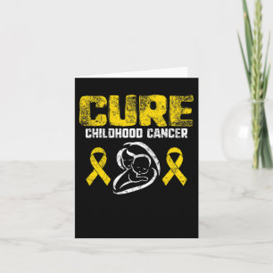 Cartão Cure Chilhood Dourado Ribbon Support Mãe Awar