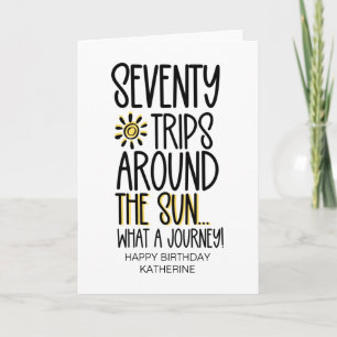 Cartão Curioso Sentado Ter Um Aniversário De 70 Para Amig