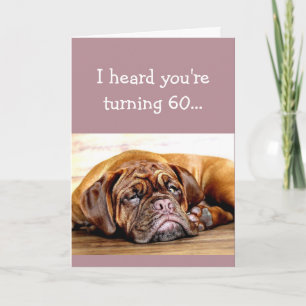 Cartão Custom Age 60th Birthday No Day Naps Sleeping Dog