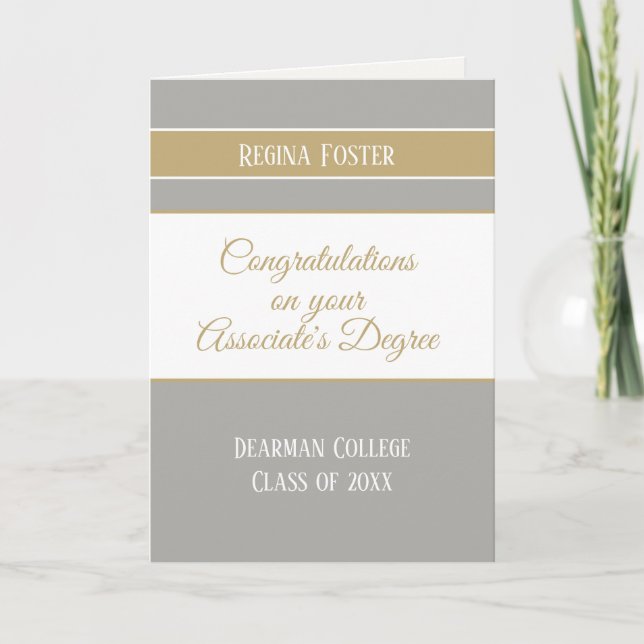 Cartão Custom Associate's degree college graduation card (Frente)